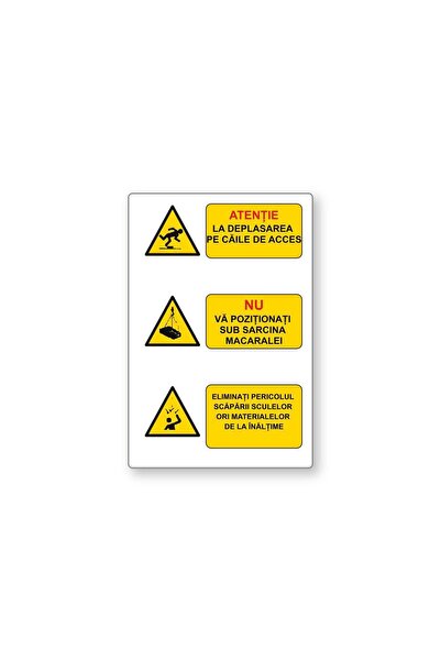PAS Indicator Reguli de bază pe șantier, placă PVC rigid 4 mm, 20 x 30 cm, Alb