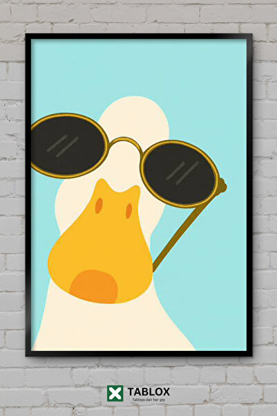 TABLOX Minimal Drawing Duck Sunglasses Ξύλινο Διακοσμητικό Πίνακας Ζωγραφικής...