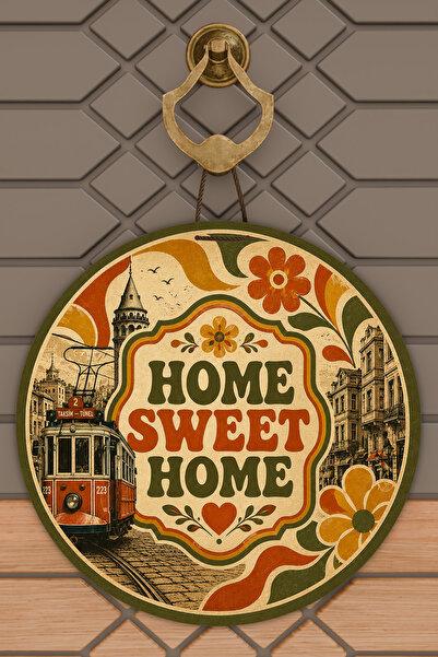 Dormot Home زينة باب دائرية بطباعة رقمية عتيقة بنمط برج جالاتا في اسطنبول وعر...