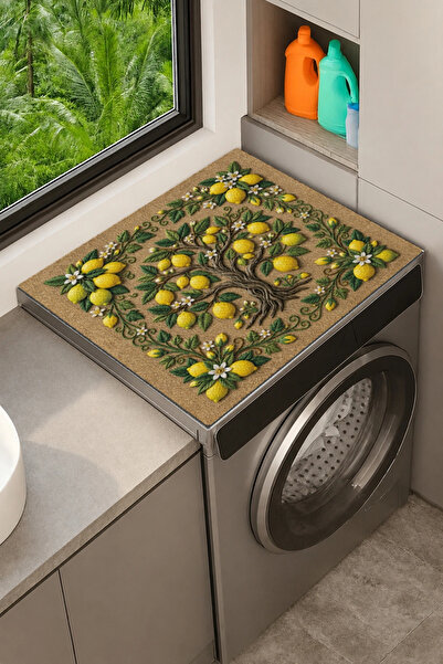 Valerine Life Clothes Dryer Top Organizer Mat Lemon Garden Liquid-Proof Cover