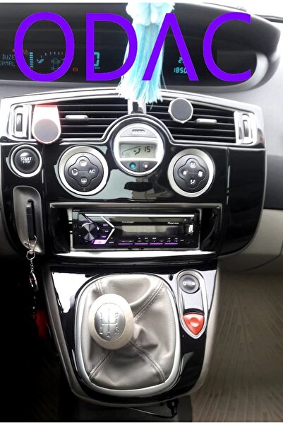 ODAC TUNING Renault Scenic 2 Torpido Kaplama, Maun Kaplama, Ahşap, Carbon-Gümüş