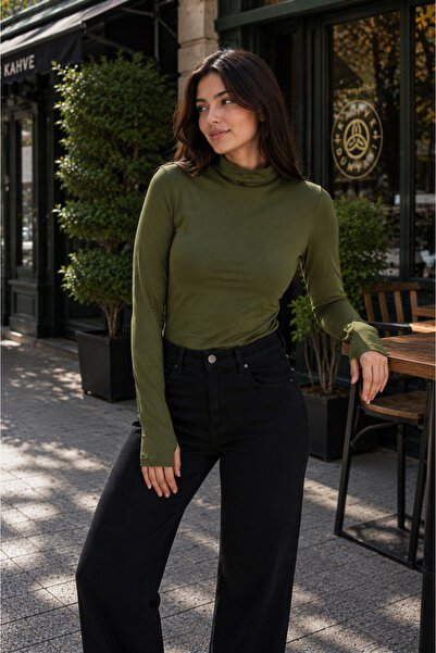 Avero Women's Fingerless Turtleneck Viscose Bodysuit - Super Quality - Turtle...