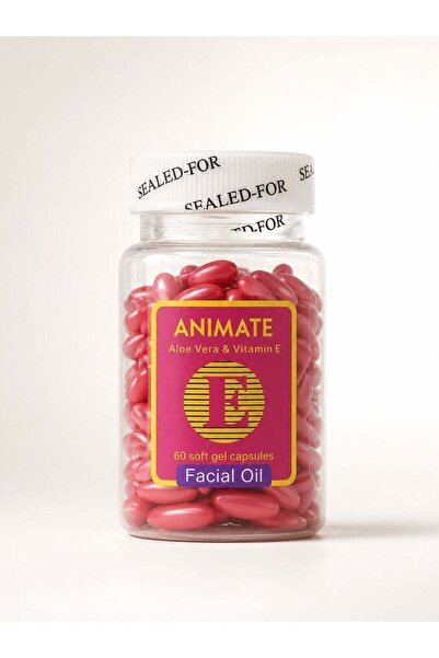 ANIMATE Skin Glow Facial Oil Capsules Aloe Vera Vitamin E 60 Softgel Hydratio...
