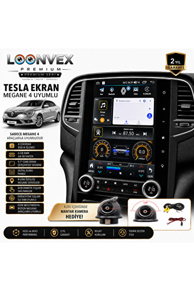 GENELOEM LOONVEX Megane 4 Uyumlu 9.7" Tesla Multimedya Ekran Premium OEM Tasa...