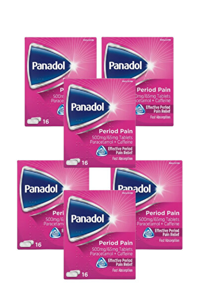 Panadol 6 قطع من أقراص تخفيف آلام الدورة الشهرية 500/65 ملغ، 16 قرصًا