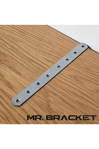 MR.BRACKET 10 ad. Düz Lama Gönye Köşe Bağlantı Demiri 1.5x16cm - Mobilya Raf Masa Sabitleme Birleştirme Aparatı