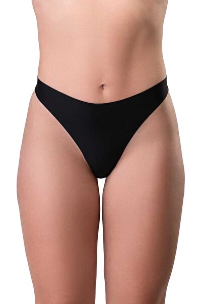 Nobrand Slip Tanga Damă Negru, Fără Cusături, Material Premium Elastic, Confo...
