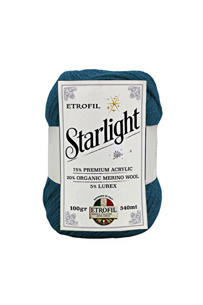Etrofil Star Light Knitting Yarn Dark Petrol 75% Premium Acrylic 20% Organic ...