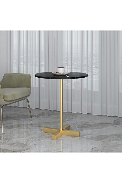 homejoyz طاولة جانبية من زينيث زون، مقاس 50 سم × 50 سم × 55 سم، ذهبي/أسود
