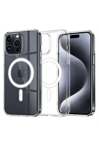 Techsuit Husă pentru iPhone 15 Pro, MagSafe Pro, albastru - transparent