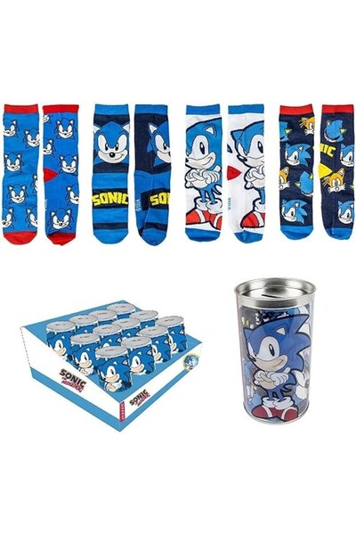 SONIC THE HEDGEHOG 4-Pack Kids Socks 27-30