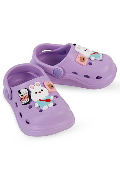 Civil Girls 3-Patch Slippers Size 22-25 - Lilac
