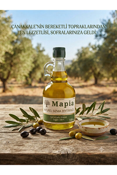 MAPİA ERKEN HASAT SOĞIK SIKIM CAM ŞİŞE 500ML ZEYTİNYAĞ