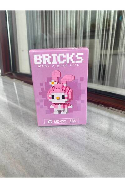 Bricks PULVENTO My Melody Figürlü Mini Yapı Blokları MZ-032 Sevimli Pembe Tav...