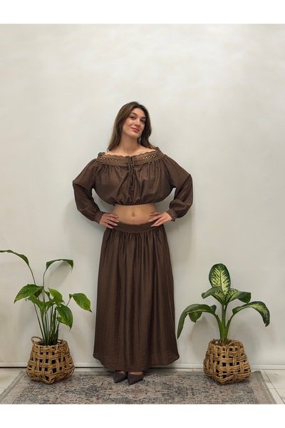 Etek crop bluz takım