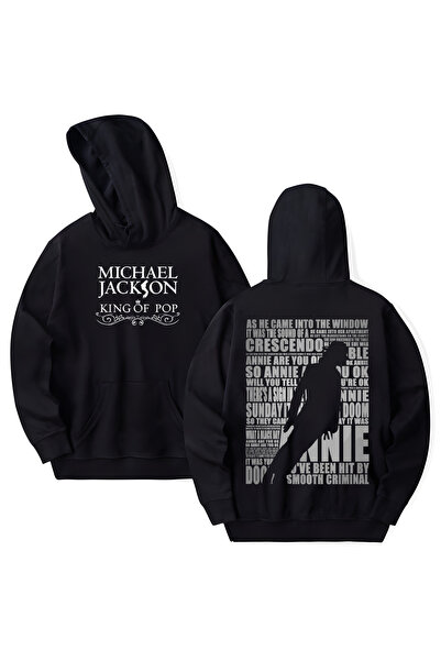 STİL-X Φούτερ με κουκούλα από βαμβάκι με στάμπα Michael Jackson, μακρυμάνικο,...