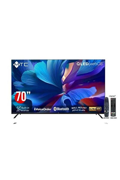 MTC تلفزيون ذكي QLED مقاس 70 بوصة بجودة فائقة الوضوح، نظام WebOS، وجهاز تحكم ...