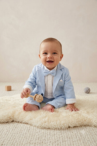 baby kids colors Flared Linen Casual Jacket Suit/Shirt Pants Jacket Bow Tie Z...