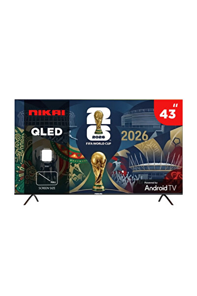 nikay تلفزيون ذكي QLED بنظام أندرويد مقاس 43 بوصة طراز NTV43QSLED