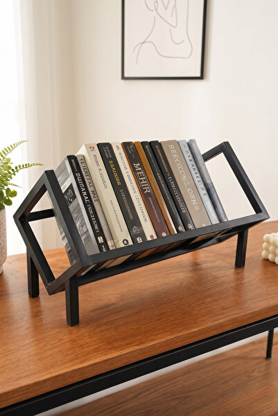 AJU Metal Masa Üstü Kitaplık Modern Kitap Düzenleyici Stand Dekoratif Çalışma...