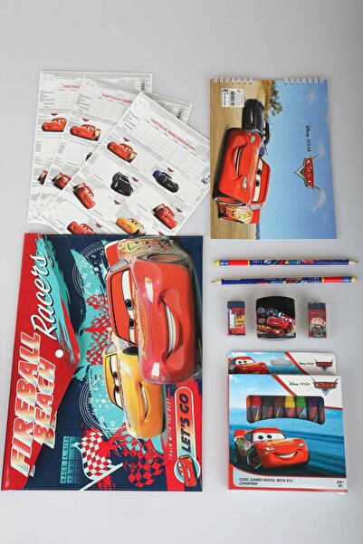 CARS X Dekomus Licensed 18 Piece Stationery Set Picture Notebook, Pastel Pain...