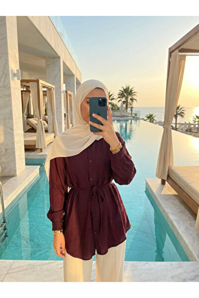 Kirazca Butik تونيك نسائي صيفي بحزام للحجاب