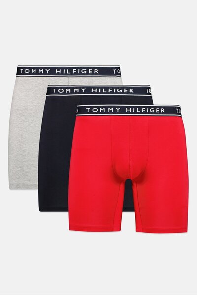 Tommy Hilfiger Men 3 Pack Brand Logo Classics Boxer Briefs, Multicolor
