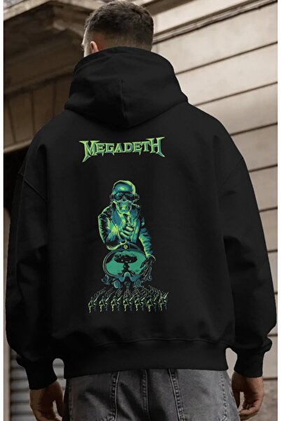 SEVBANO Hanorac premium oversize unisex cu imprimeu pe spate Megadeth Rock Me...