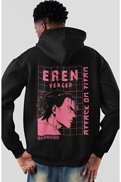 SEVBANO هودي من القطن الممشط مطبوع عليه أنمي Attack On Titan من Eren Yeager ل...