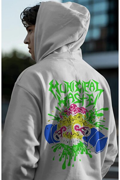 SEVBANO Municipal Waste Rock Metal Music Band Back Printed Unisex Oversize Pr...