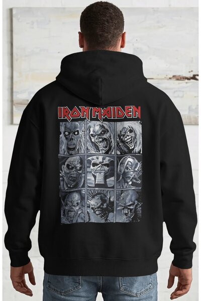SEVBANO Iron Maiden Rock Metal Music Band Back Printed Unisex Oversize Combed...