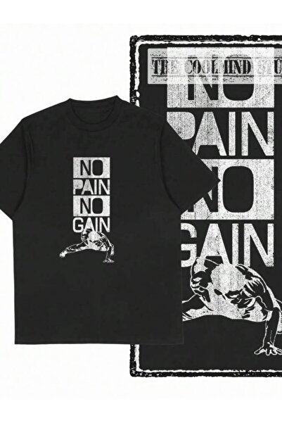 KYMC07 تي شيرت Coolmind Z1053 Pain No Gain بتصميم جرافيك حصري من القطن تي شير...
