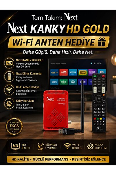 NEXT NEXTSTAR Next & Nextstar Kanky Gold Full HD Uydu Alıcısı Wi-Fi Dahil Çan...