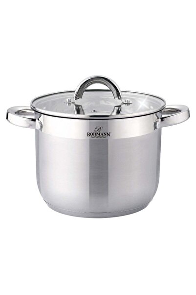 Bohmann Oala din inox cu capac 7 L , 22x16cm, capac sticla termorezistent, co...