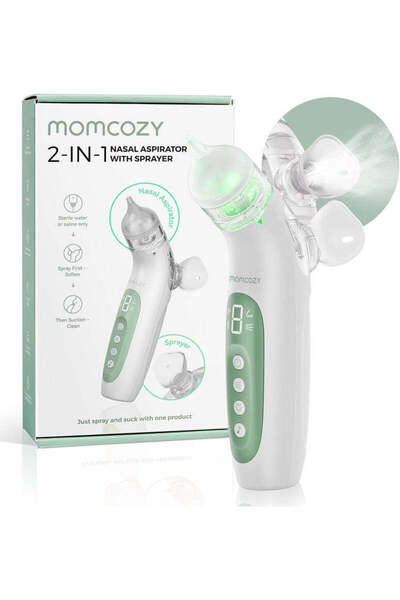 Mothersworld.sa جهاز شفط الأنف الكهربائي Momcozy Breezy Clear 2 في 1، للرش وا...