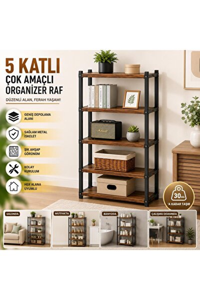 DEHALİMİTED 5 Katlı Masa Üstü Organizer Raf Çok Amaçlı Düzenleyici Mutfak Bah...