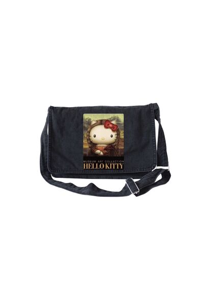 DENOKMODA Hello Kıty Printed Jean Messenger Bag/School Bag