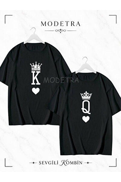 Modetra Women's Men's K&Q Playing Cards Medium Front Printed Lover Couple Com...