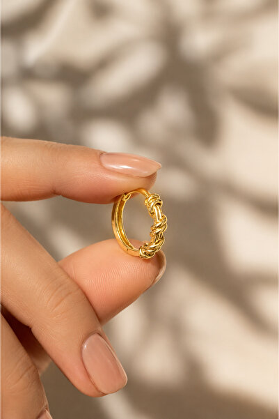 Zundesilver 15 mm Elegant Wrapped Gold Color Hoop Earrings