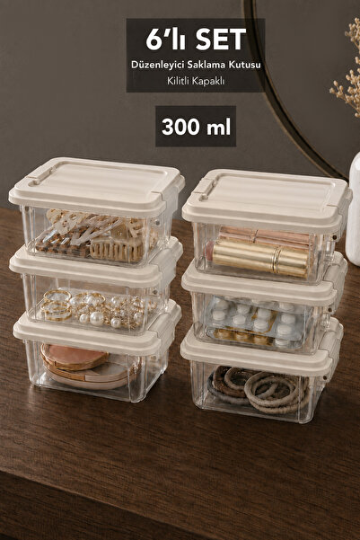 Meleni Home Organizator cu 6 compartimente cu capac - Organizator decorativ p...