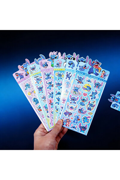 Choice random 5pcs 5Pcs Holographic Stitch Stickers Kawaii Lilo & Stitch Deca...