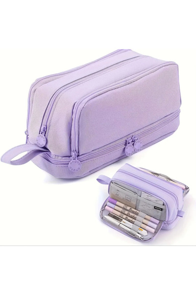 Choice1 Purple Large capacity stationery case, durable oxford cloth pencil ca...
