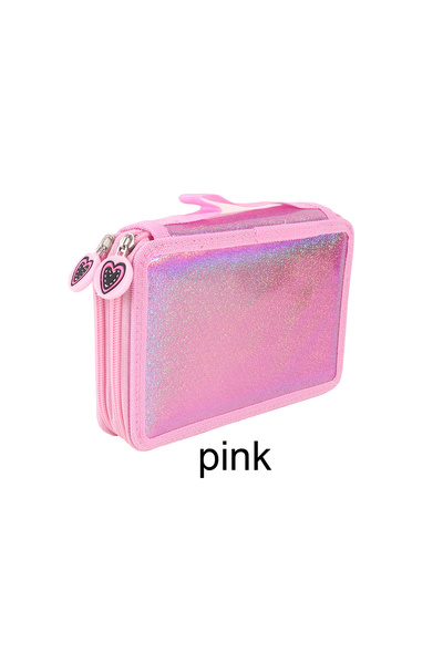 Choice3 BDX-1132-1 Glossy Double-Layer Heart-Shaped Zipper Design Pencil Case...