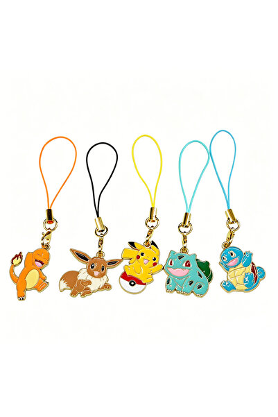 Choice1 Bandai 5Pcs 5Pcs New Pokemon Pikachu Phone Charms Keychains Anime Cha...