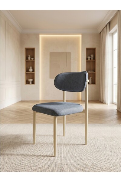 Concept Ayz Home Bella Serisi 6 Adet Antrasit Kumaş Sandalye Seti (Modern San...