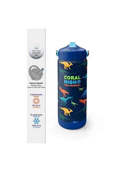 Coral High Dinozor Desenli Çelik Termos Matara 650 Ml 38386