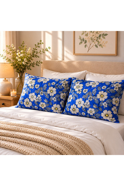 Kotonia Home Set de 2 perne matlasate - 50x70 cm, 630 g/buc, decor floral 03