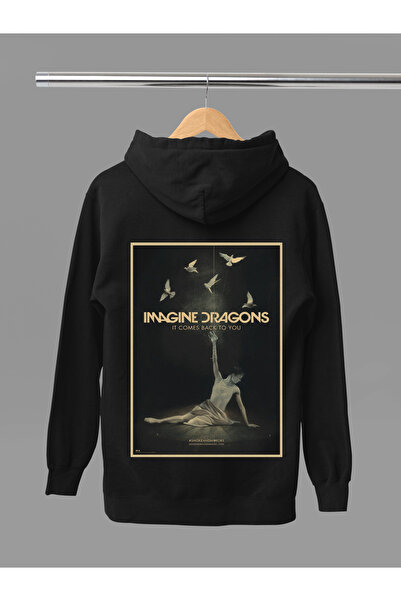 MAGORS Φούτερ με κουκούλα IMAGINE DRAGONS, βαμβακερό, μακρυμάνικο, με ρίγες, ...