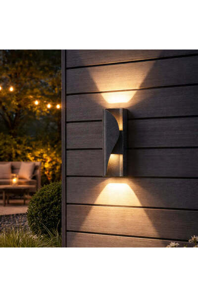 OEM Aplica LED AX221 de Exterior si Interior, 2 Surse x 6W, Metalic, Negru, 3...