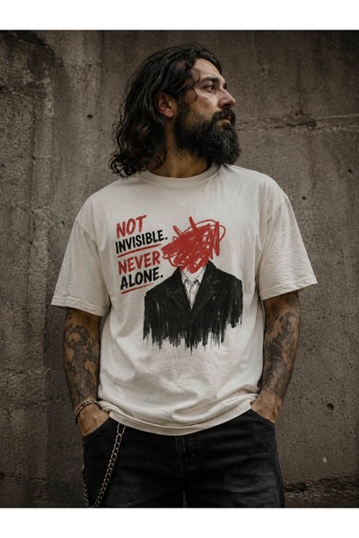 Not Invisible. Never Alone. Oversize Unisex Tişört |